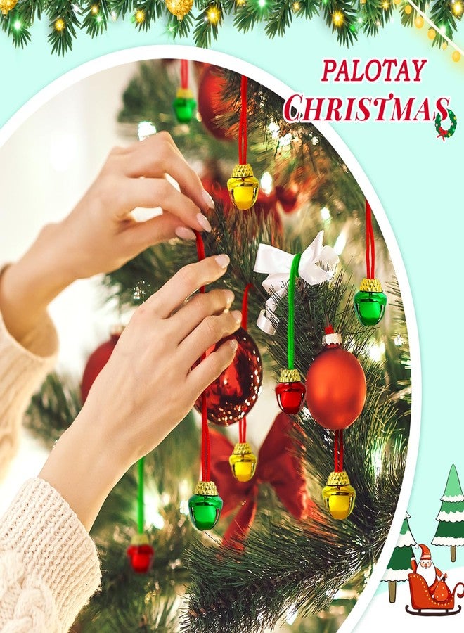 Palotay Christmas Bell Necklace Christmas Jingle Bells Necklace Gifts for Women Red Green Christmas Decorations Party Accessories 12Pcs - Image 3